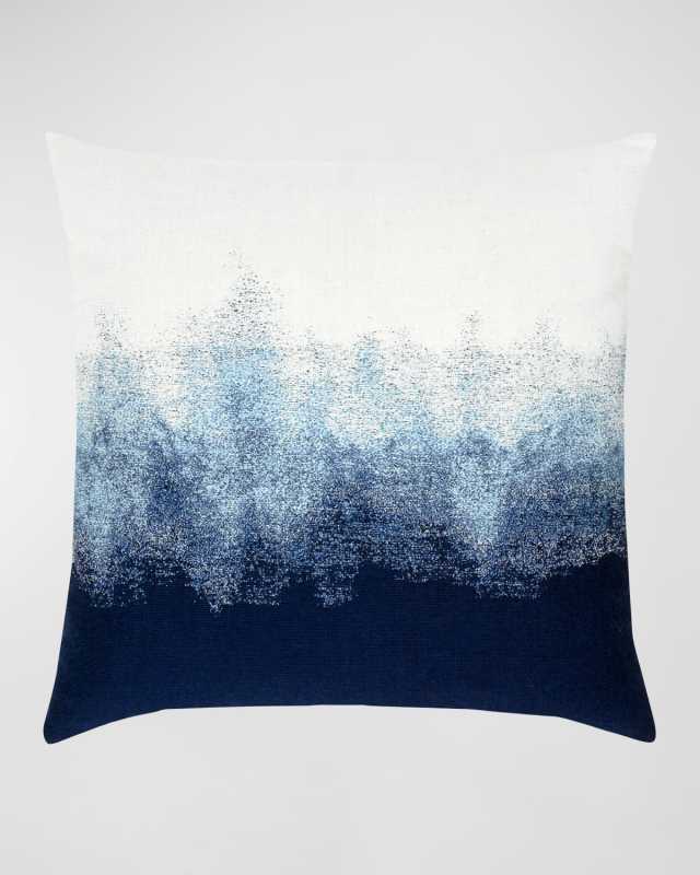Artful Sunbrella Pillow, Dark Blue